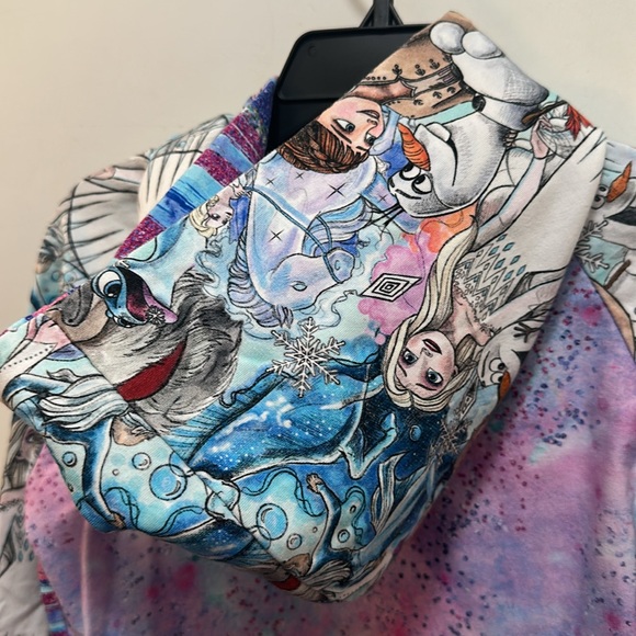 Boutique Disney Frozen Colorful Character Print Hoodie With Pockets - Picture 7 of 11
